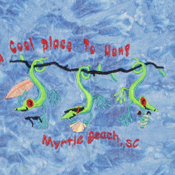 Vintage Lizard Acid Wash Short Sleeve Shirt - Picture 4 of 8